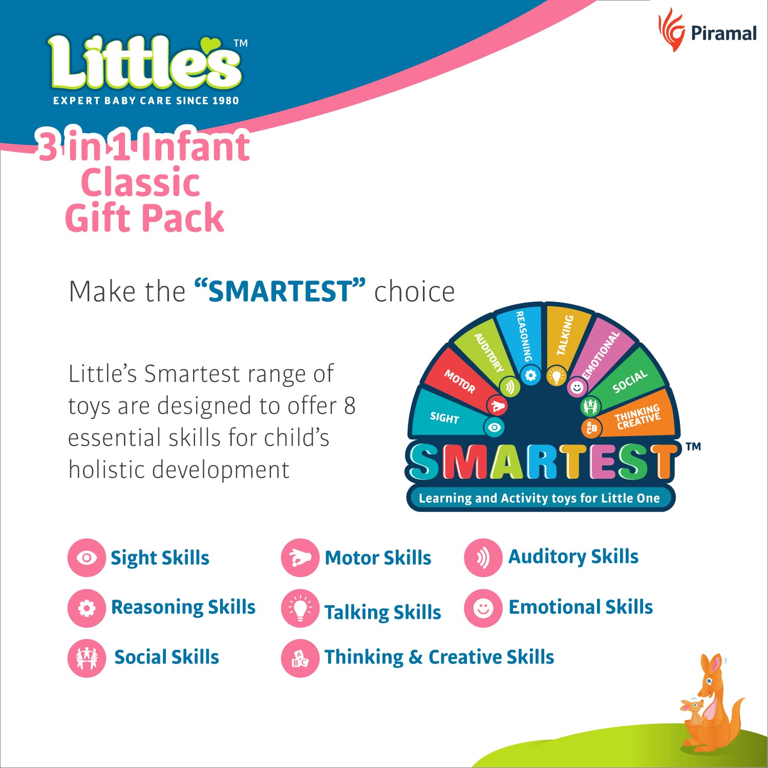 Little's 3 in 1 Infant Classic Gift Pack I Activity & Learning Toys for Babies I Multicolour I Infant & Preschool Toys