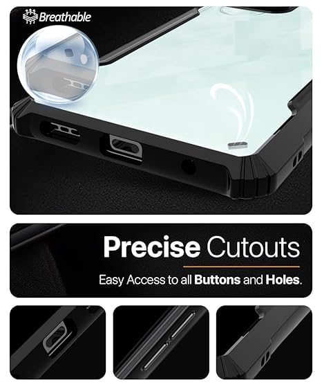 Protect Thermoplastic Polyurethane Back Cover Case for Oppo A80 Crystal Clear Ipaky Back Case with Side Bumper || Hybrid Case ||
