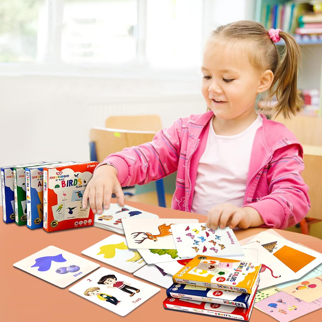 Wembley Flash Card for Babies 0 to 6 Months Old Boy Girls Infant Early Learning Educational Montessori Toys Birthday Gift for 1 2 3 4 Years Kids Activity Toys - Set of 196 Cards