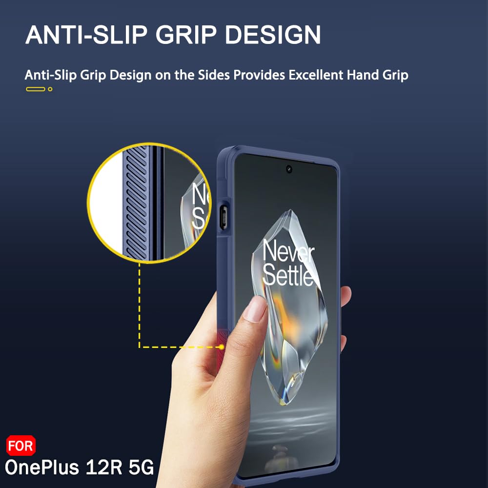 Protect Liquid Silicon Back Cover Case for OnePlus 12R 5G | Shockproof Military Grade Protection | Micro-Fibre Cloth On Inner Side