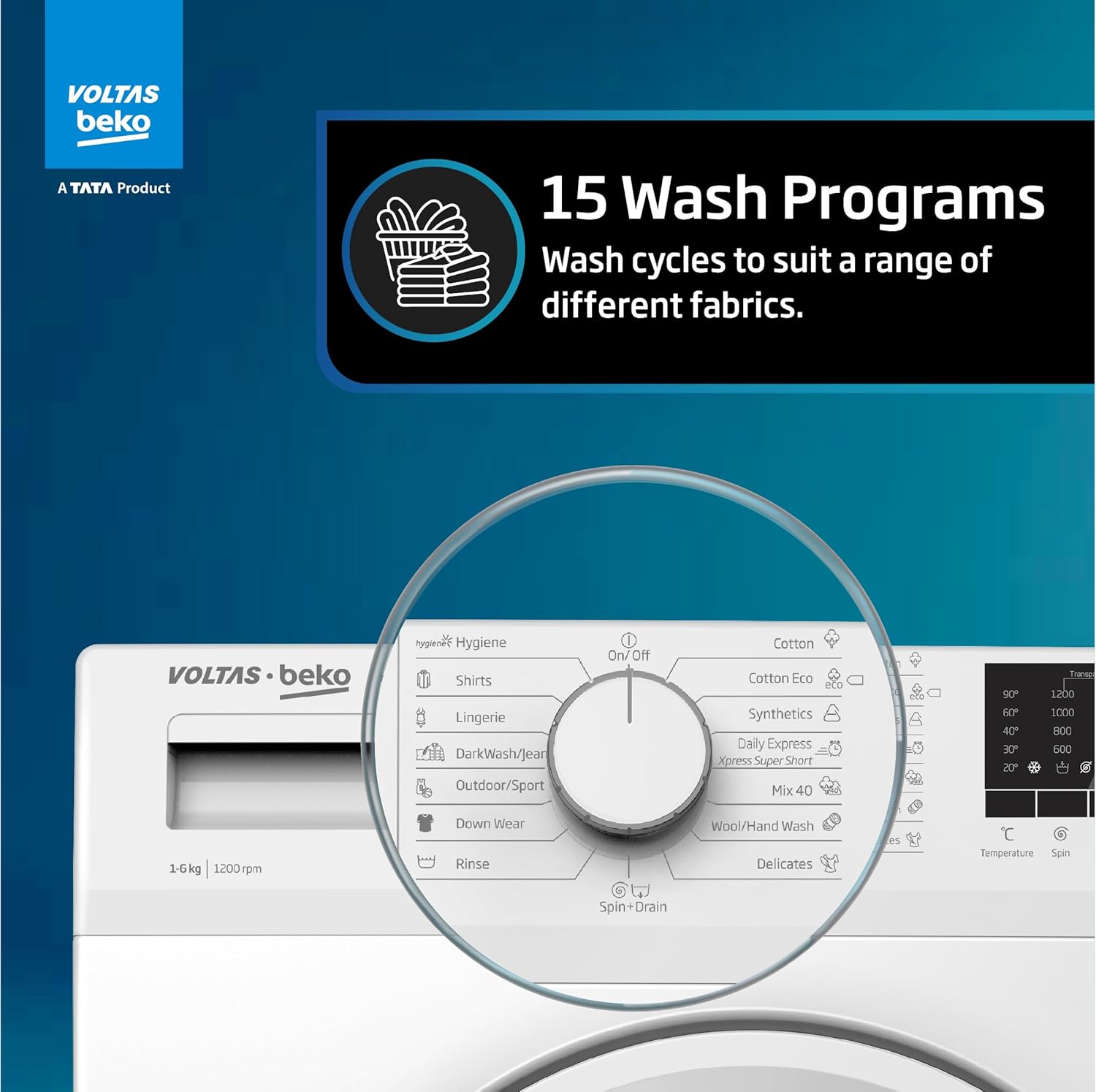 Voltas Beko, A Tata Product 6 Kg 5 Star Fully Automatic Front Loading Washing Machine