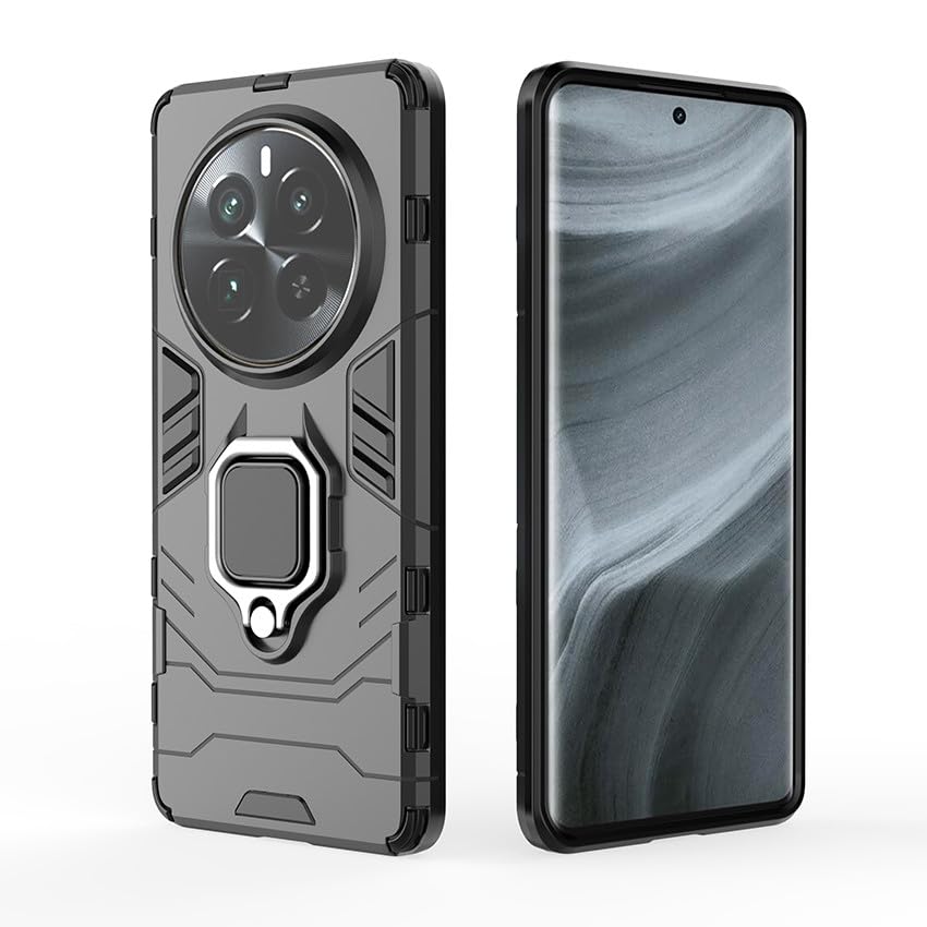 Protect for Realme Narzo 70 5G | Dual Layer Armor Defender Full Body Protective + PC Hybrid Kickstand Back Case
