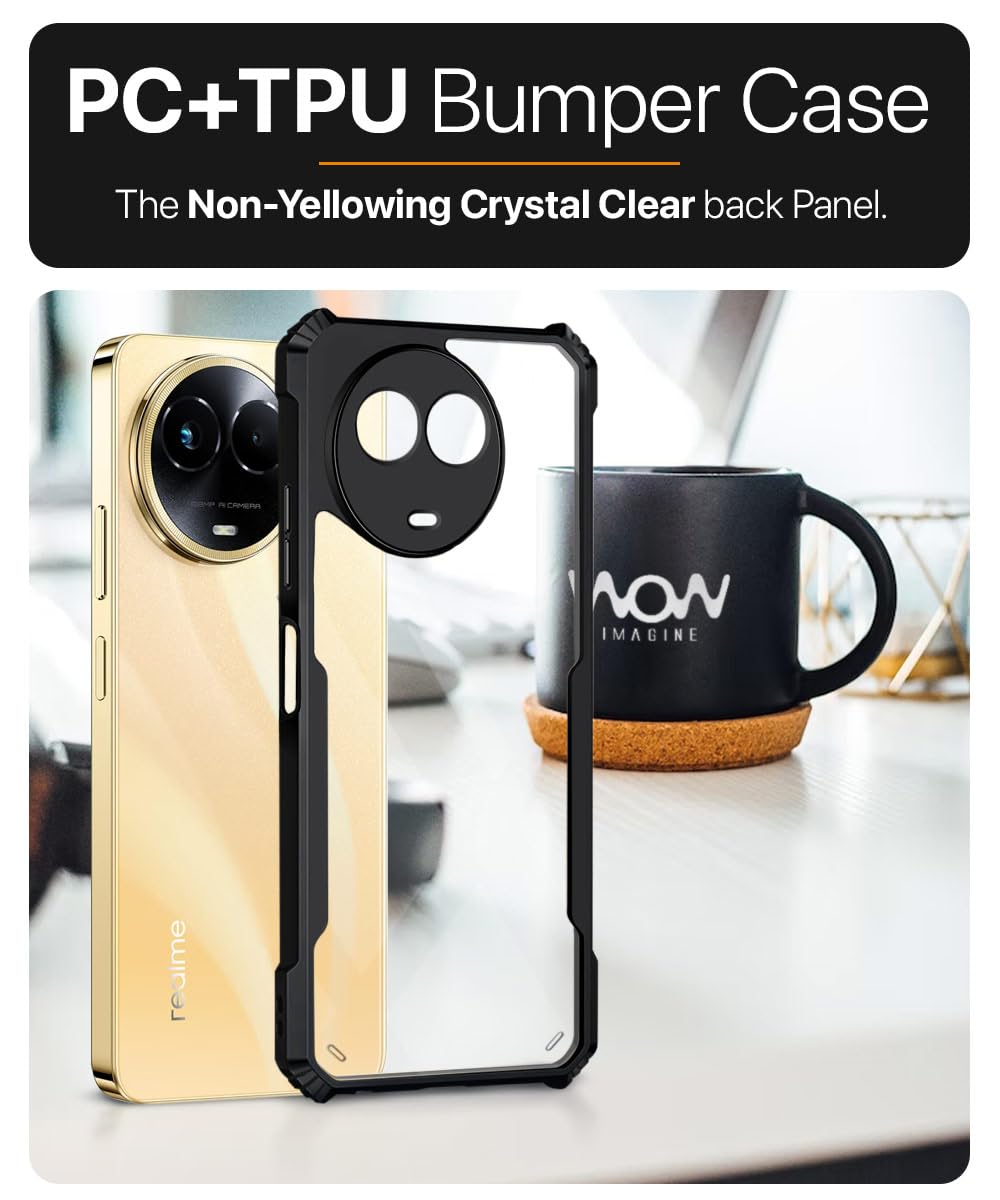 Protect TPU+PC Shock Proof Clear Protective Back Case for Realme C67 5G