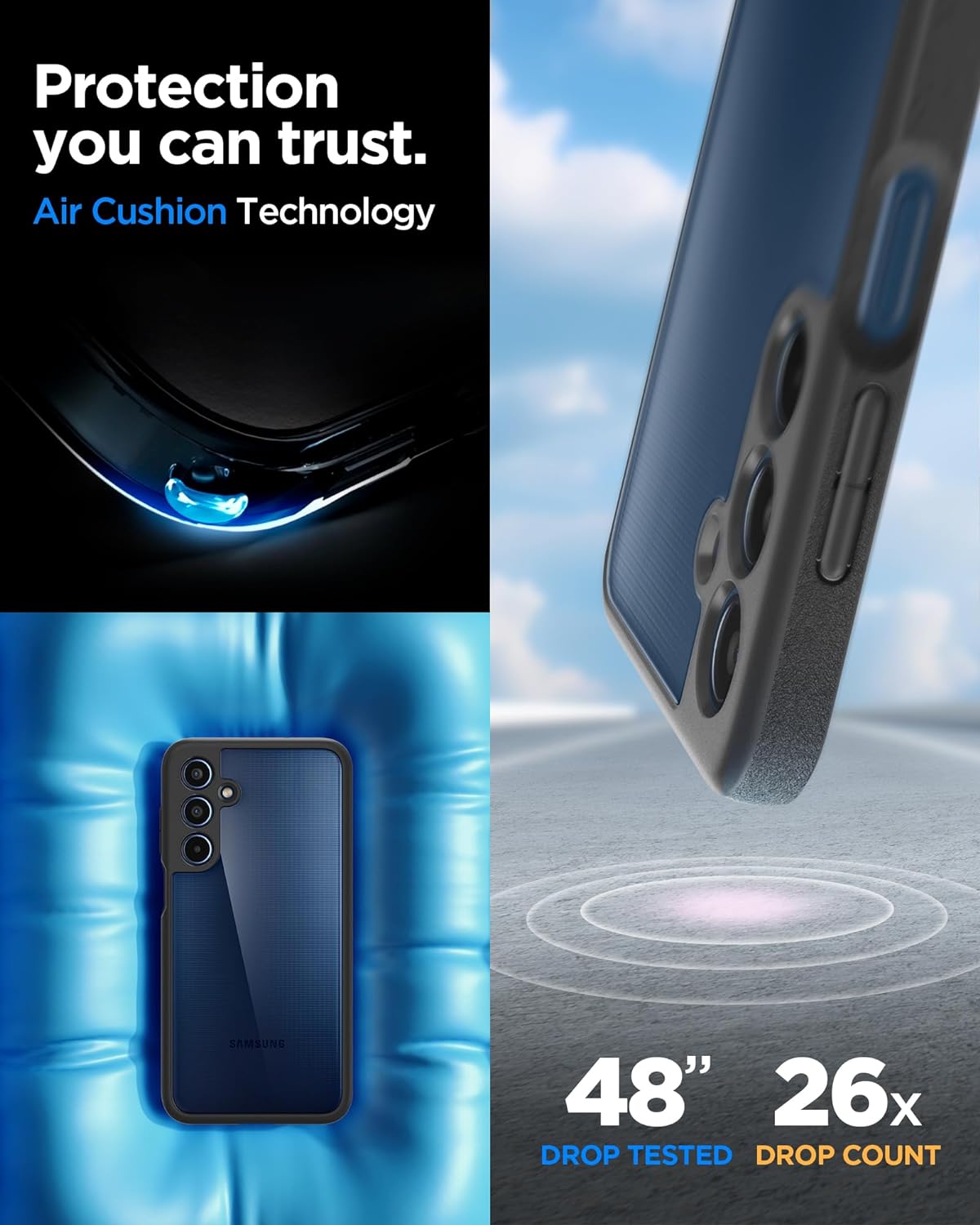Spigen Essential Sand Blast Back Cover Case Compatible with Samsung Galaxy M35 5G