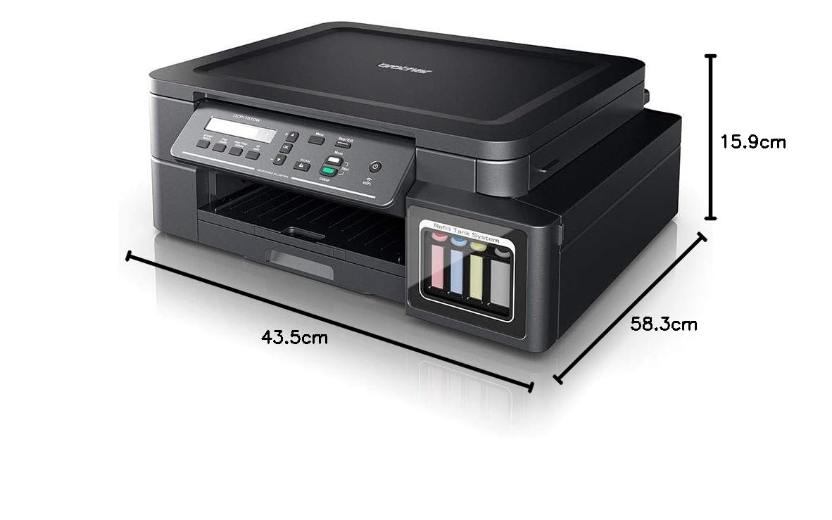 brother DCP-T510W IND Multi-function WiFi Color Ink Tank Printer (Color Page Cost: 26 Paise | Black Page Cost: 10 Paise | Borderless Printing) (4 Ink Bottles Included)