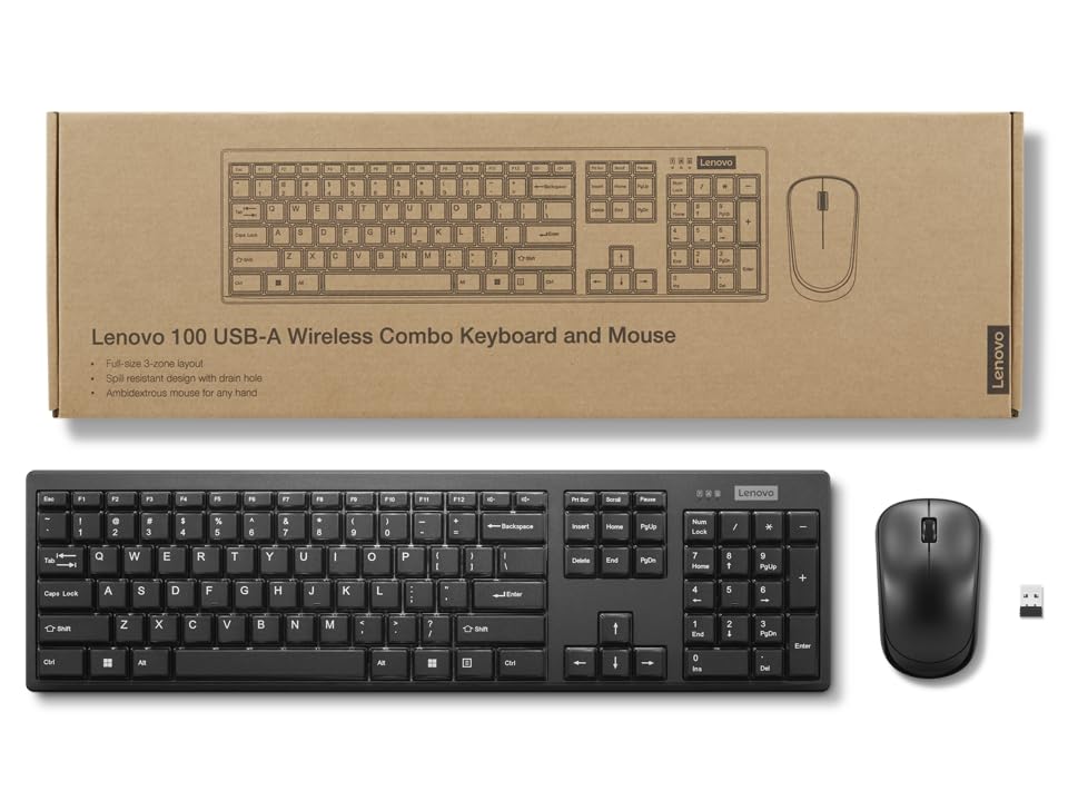 Lenovo KB MICE_BO combo 100 Eng Wireless Laptop Keyboard