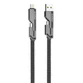 Stuffcool Quad Pro 4 in 1 Metal Flat Braided Indestructible Cable 1.5m 60W Data Cable