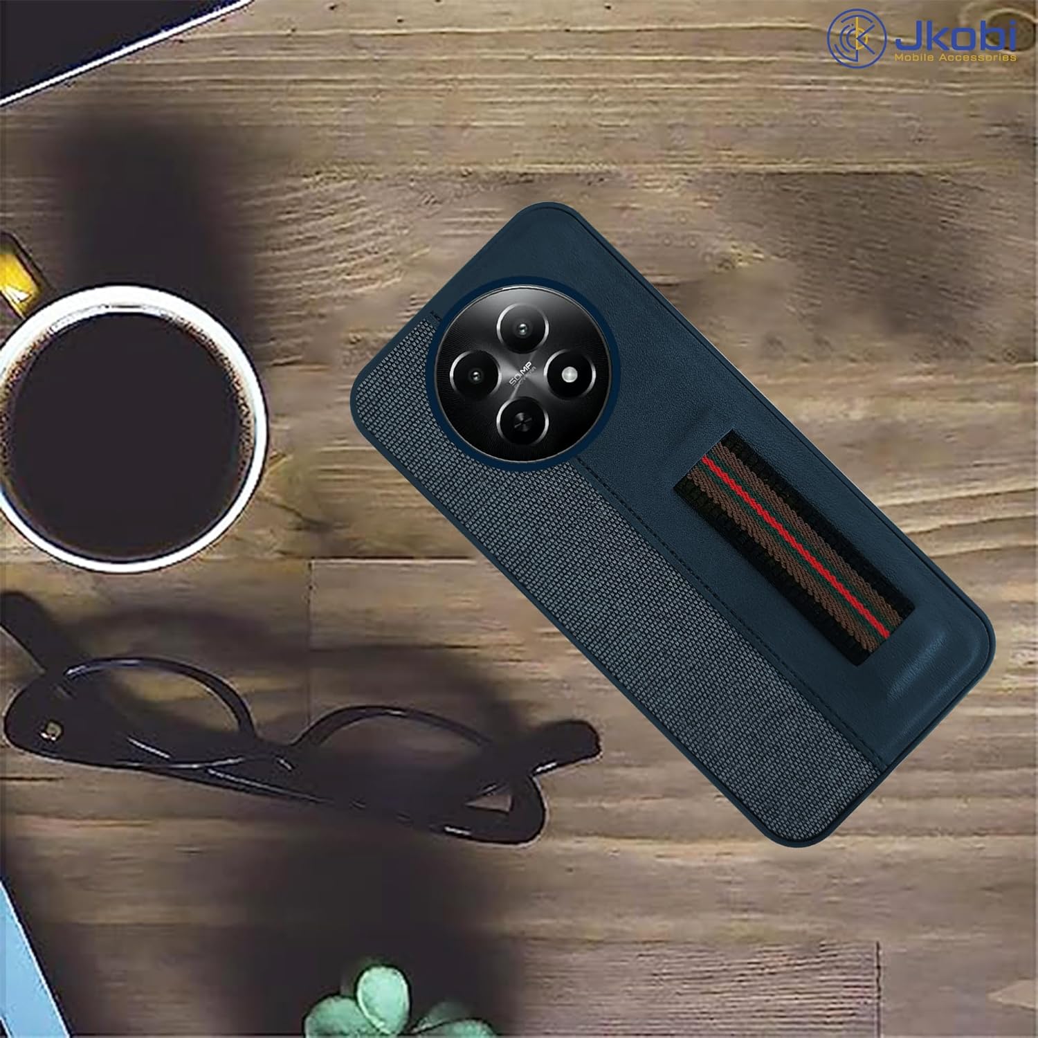 Protect Back Cover Case for Realme Narzo 70x 5G (Professional PU Leather | Strip Chain Holder Socket )