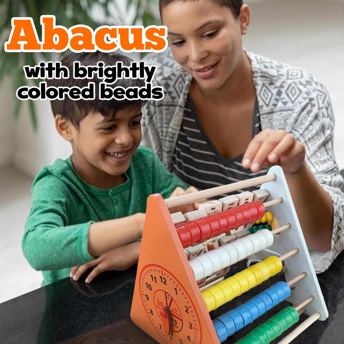 Wembley 5 in 1 Wooden Montessori Learning Educational Activity Toys for 1+ Year Old Baby Boy Girl | Learn Alphabet, Abacus, Writing Drawing,