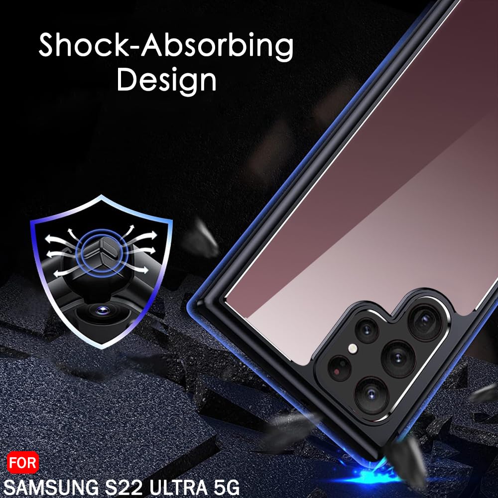Protect Ultra-Hybrid Shockproof Back Cover Case for Samsung Galaxy S22 Ultra 5G | Camera Protection Bump | Hard Back Cover