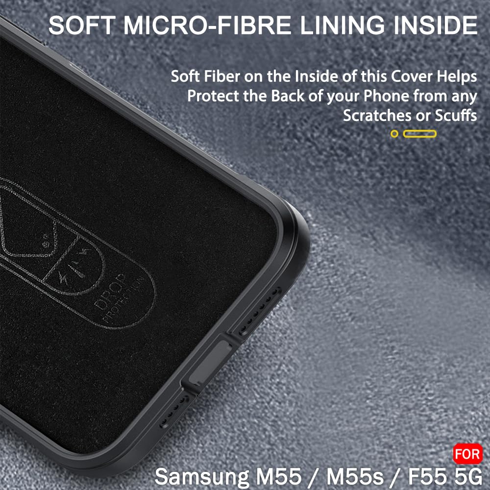 Protect Liquid Silicon Back Cover Case for Samsung Galaxy M55 / M55s / F55 5G | Shockproof Military Grade Protection