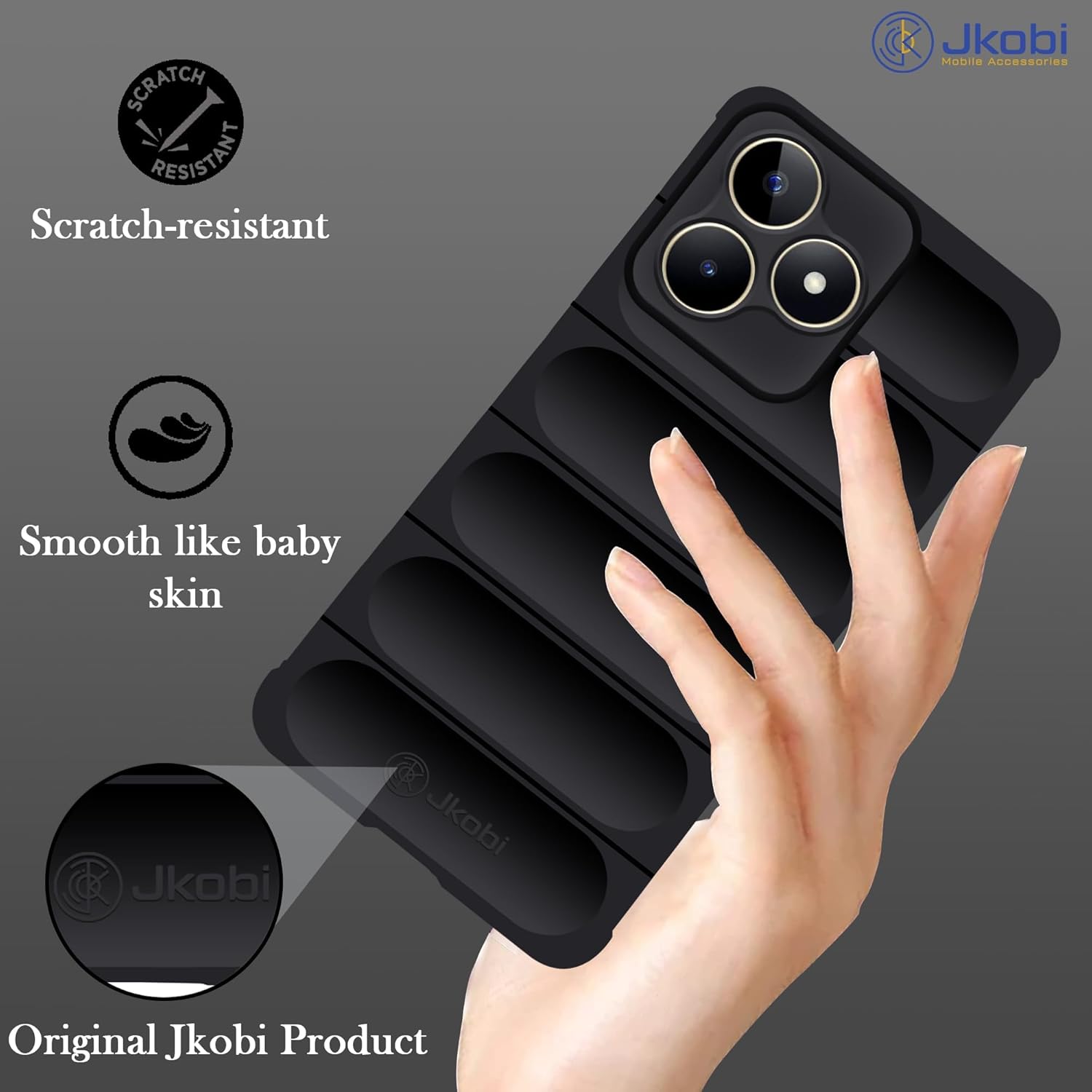 Protect Back Cover Case for Realme C53 (Matte Liquid Silicone | Micro-Fiber Cloth Inside | Camera Protection | Shockproof