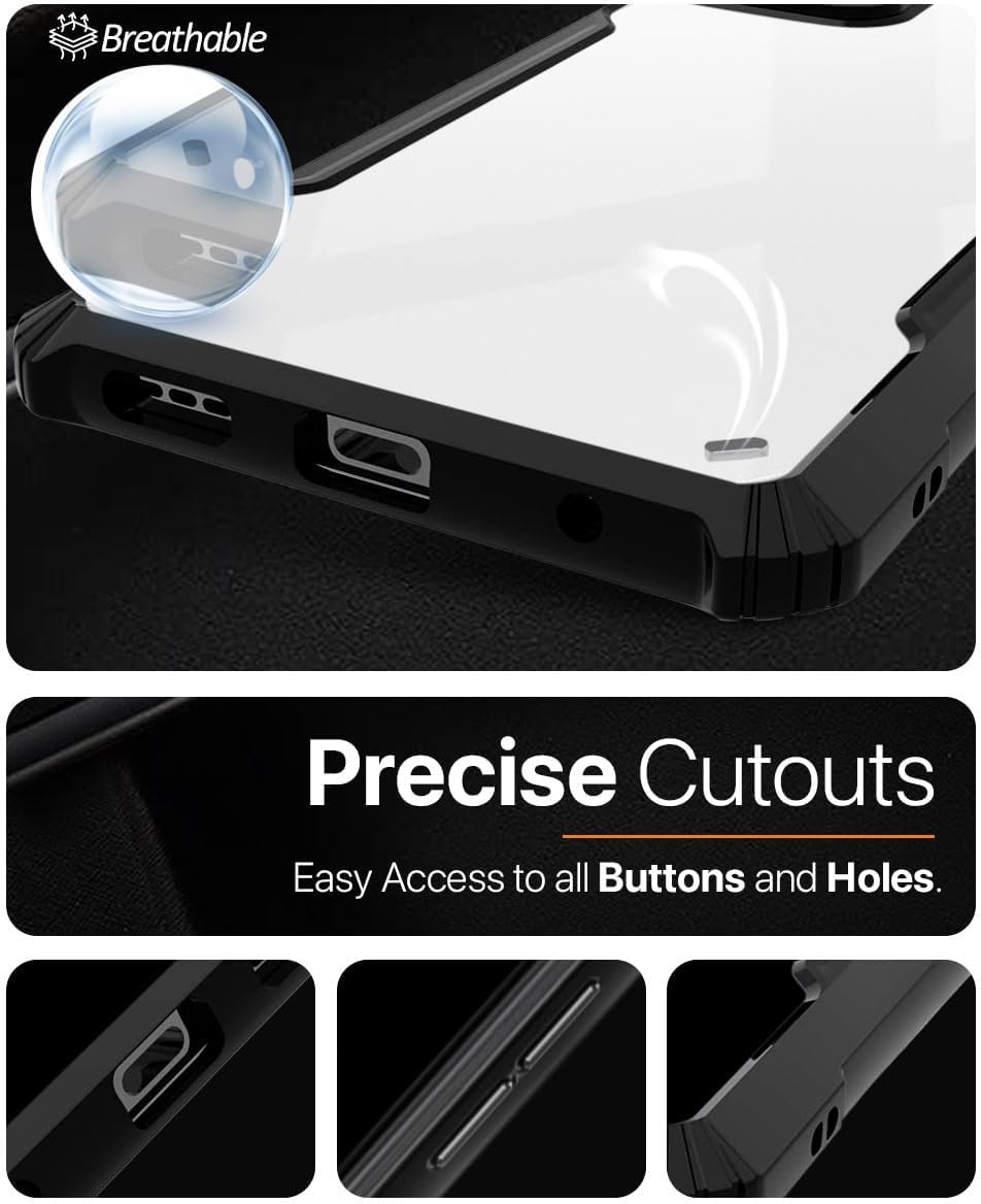 Protect Realme Narzo 70 Turbo 5G Back Cover | Transparent Crystal Clear Hard PC Back Case with TPU Bumper, Drop Protection Case