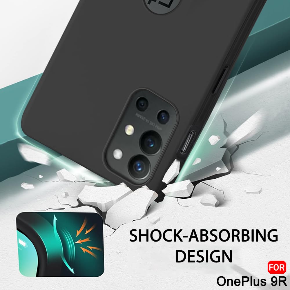 Protect Liquid Silicone Back Cover Case for OnePlus 9R 5G | Soft Micro-Fibre Lining Inside | Camera Protection Bump | Shockproof Back Cover