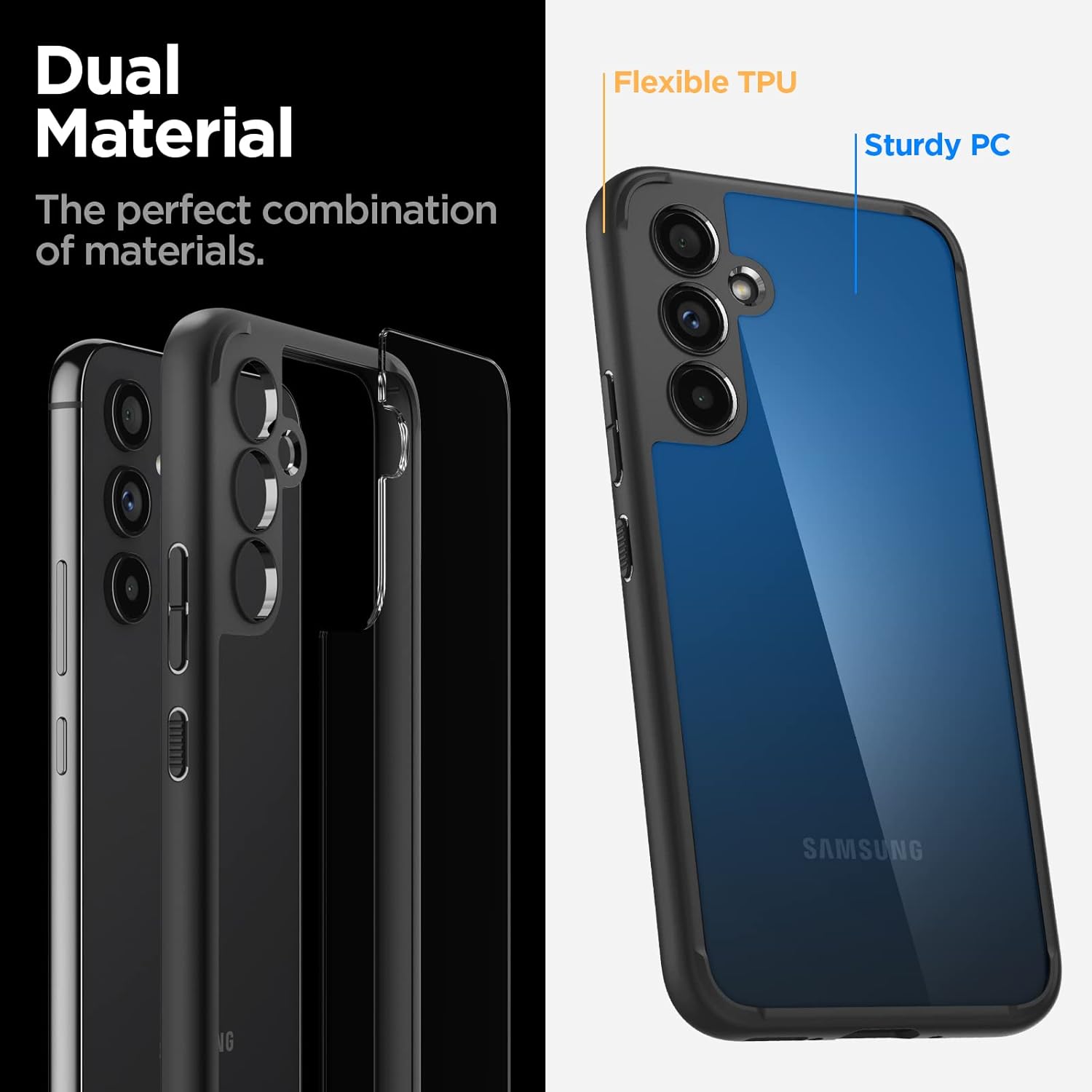 Spigen Ultra Hybrid Back Cover Case Compatible with Samsung Galaxy A54 5G (TPU + Poly Carbonate | Matte Black)