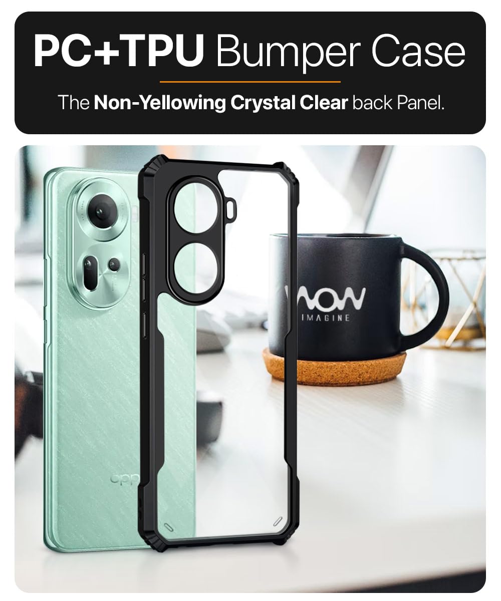 Protect Shock Proof Clear Back Case Mobile Cover for Oppo Reno 11 5G (Hard | Hybrid PC + TPU | Full Armour Device & Camera Protection