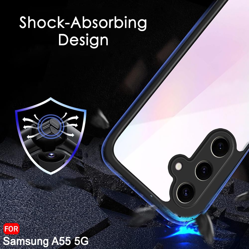 Protect Ultra-Hybrid Shockproof Back Cover Case for Samsung Galaxy A55 5G | Camera Protection Bump | Hard Back Cover Case