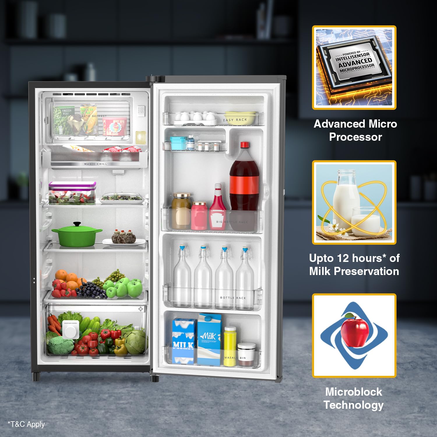 Whirlpool 192 L 3 Star Vita magic PRO Frost Free Direct-Cool Single Door Refrigerator
