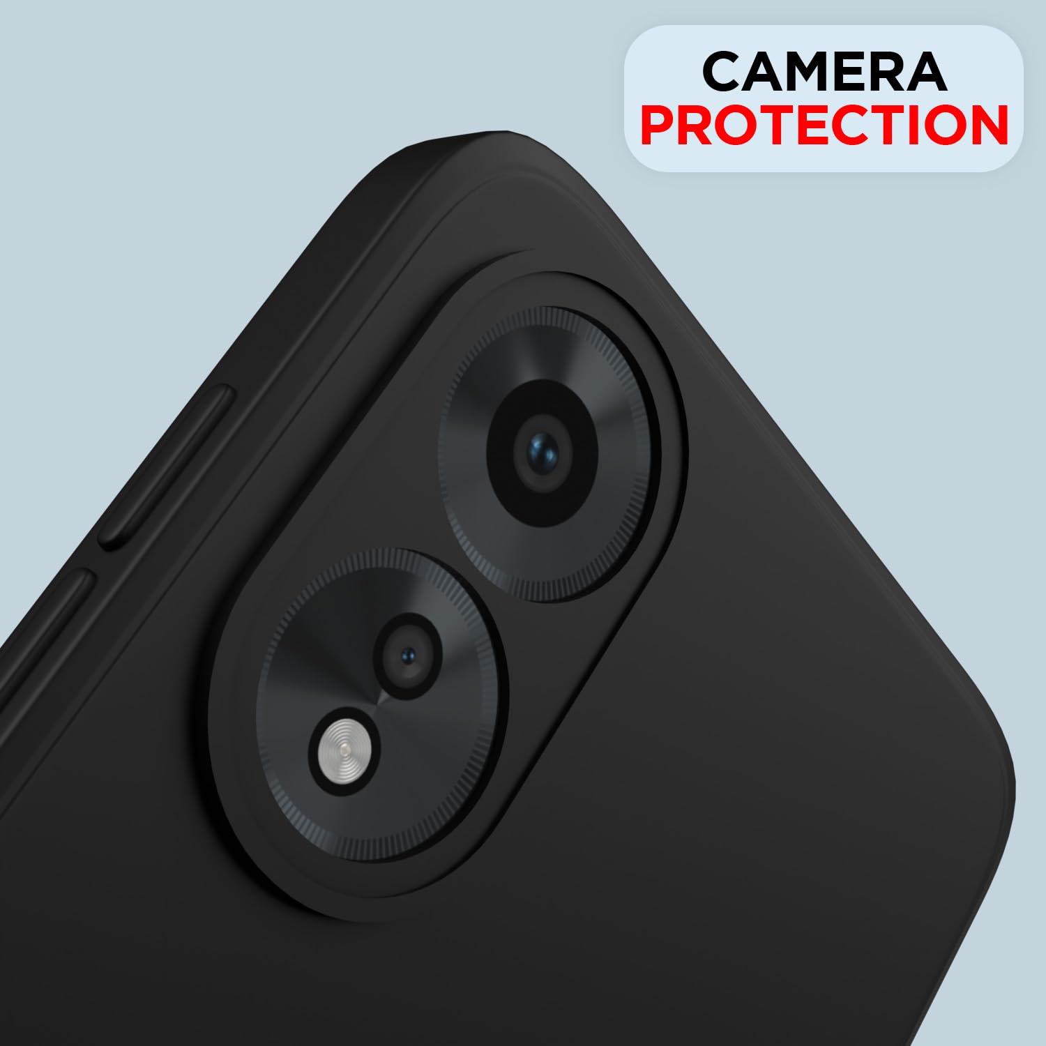 Protect Oppo A38 4G / Oppo A18 4G Back Cover Camera Protection Shockproof Soft Matte Silicone Back Case