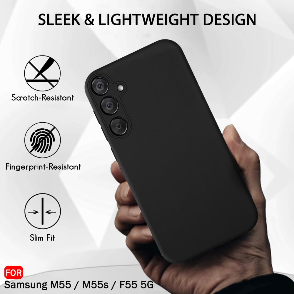 Protect Sleek Back Cover Case for Samsung Galaxy F55 5G | Slim Fit Protective Design | Ultra Matte Finish | Camera Protection Bump | Soft Case