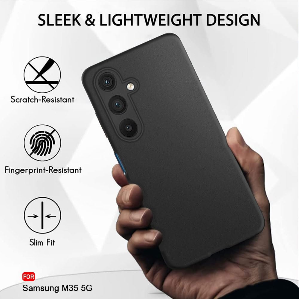 Protect Sleek Back Cover Case for Samsung Galaxy M35 5G | Slim Fit Protective Design | Ultra Matte Finish | Camera Protection Bump | Soft Silicon Back Cover