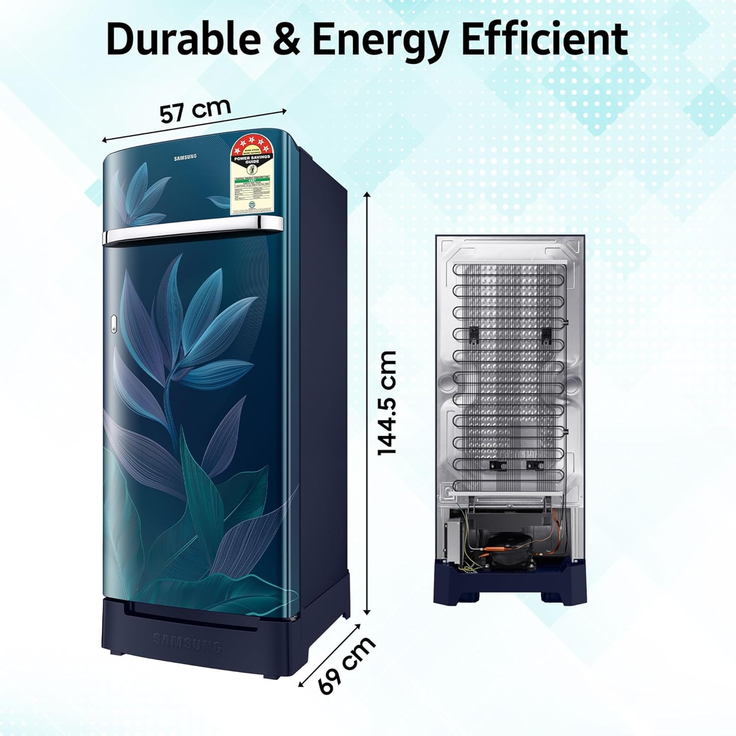 Samsung 215 L, 5 Star, Digital Inverter, Direct-Cool Single Door Refrigerator