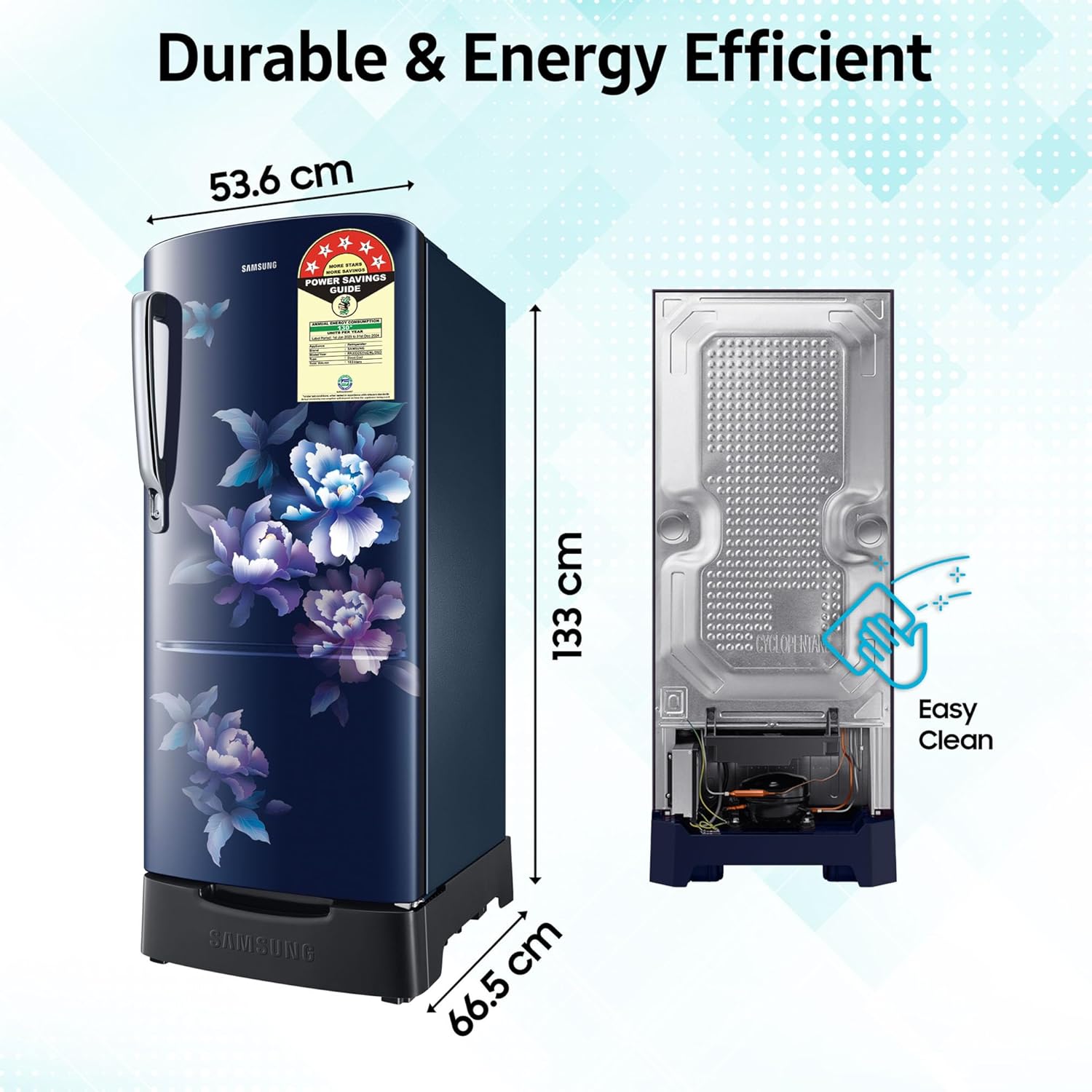 Samsung 183 L, 5 Star, Digital Inverter, Direct-Cool Single Door Refrigerator