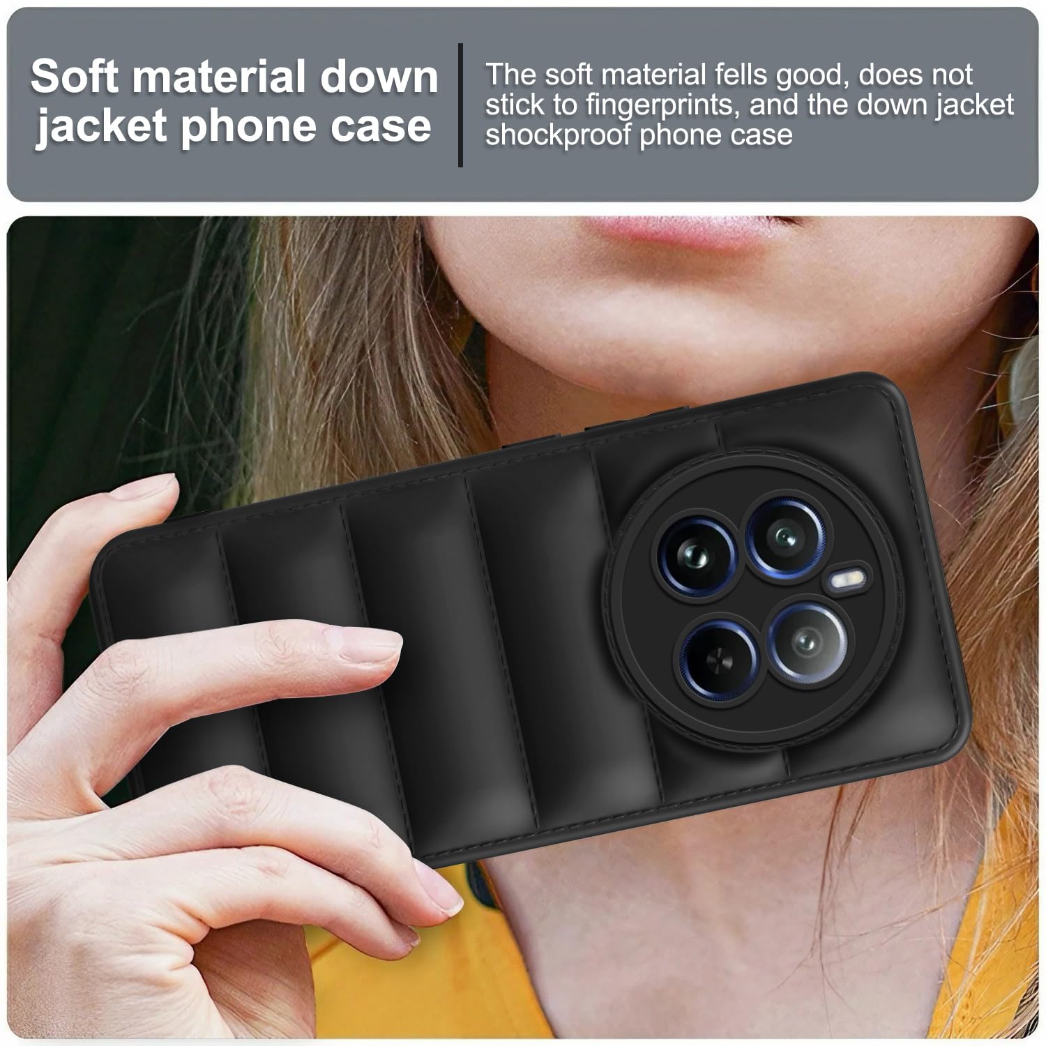 Protect Puffer Case Camera Protection Soft Back Cover for Realme 12 Pro