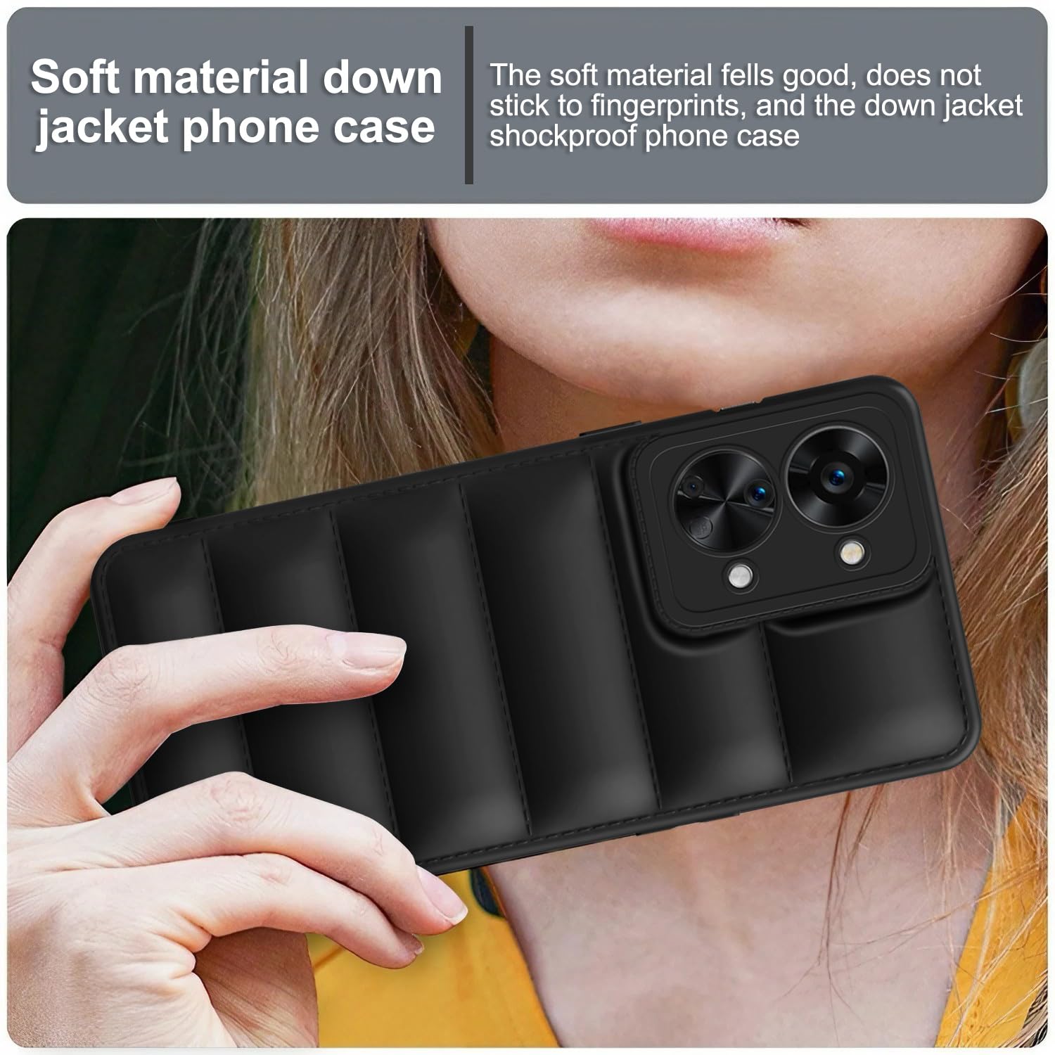 Protect Puffer Case Camera Protection Soft Back Cover for OnePlus Nord 2T 5G