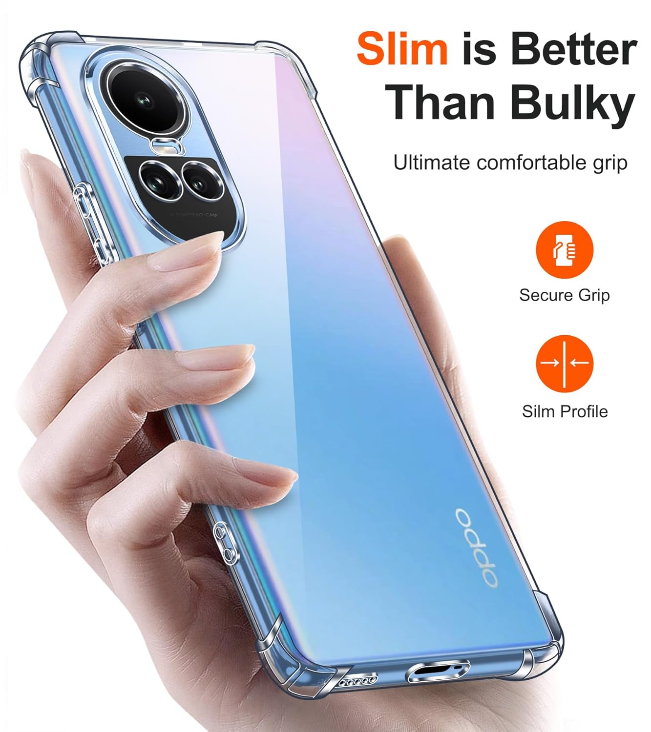 Protect Bumper Exclusive Transparent Back Cover Case Clear Thin Case - for Oppo Reno 10 / Reno 10 Pro 5G