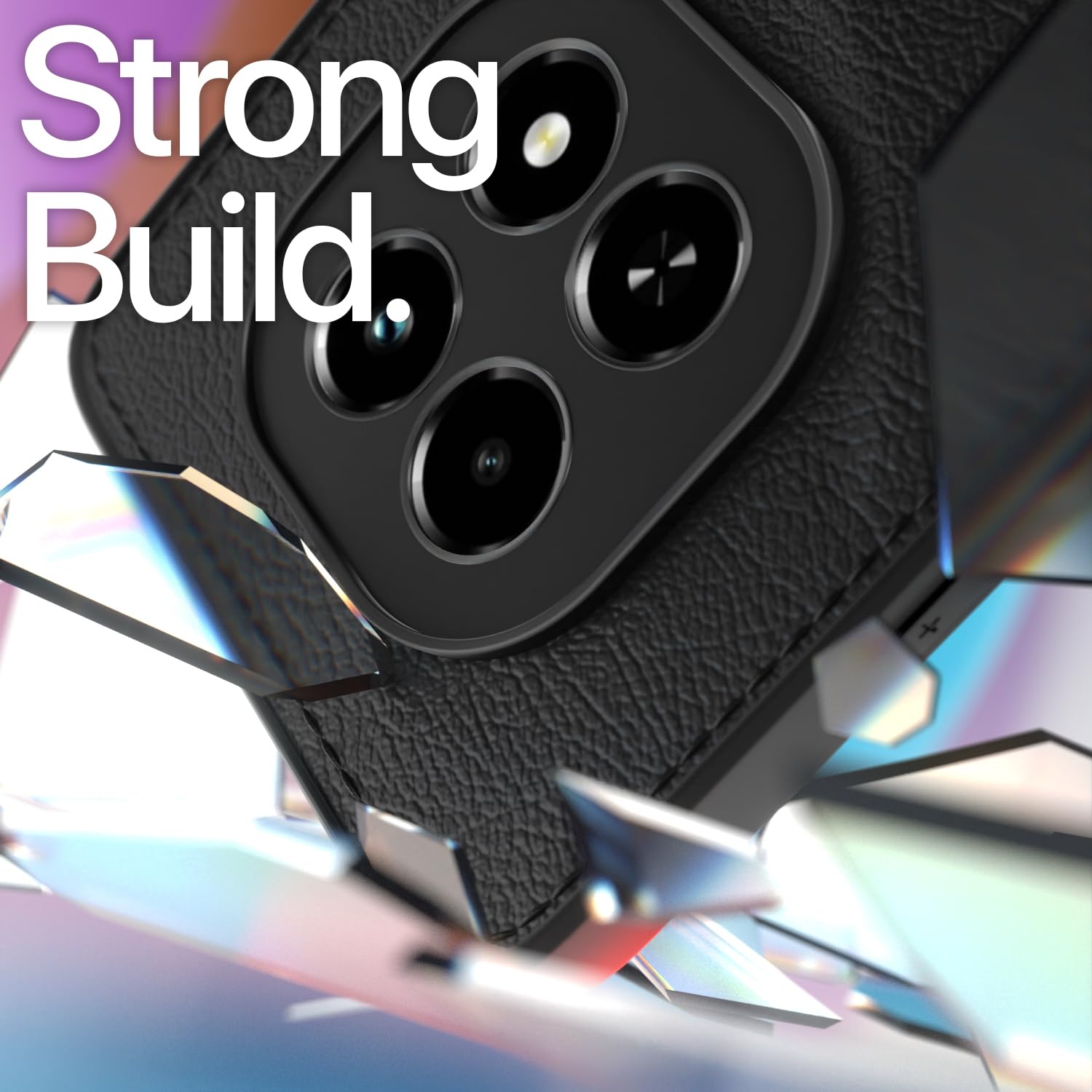 Protect Flexible Pu Leather | Full Camera Protection | Raised Edges | Super Soft-Touch | Bumper Case for Realme C63 5G