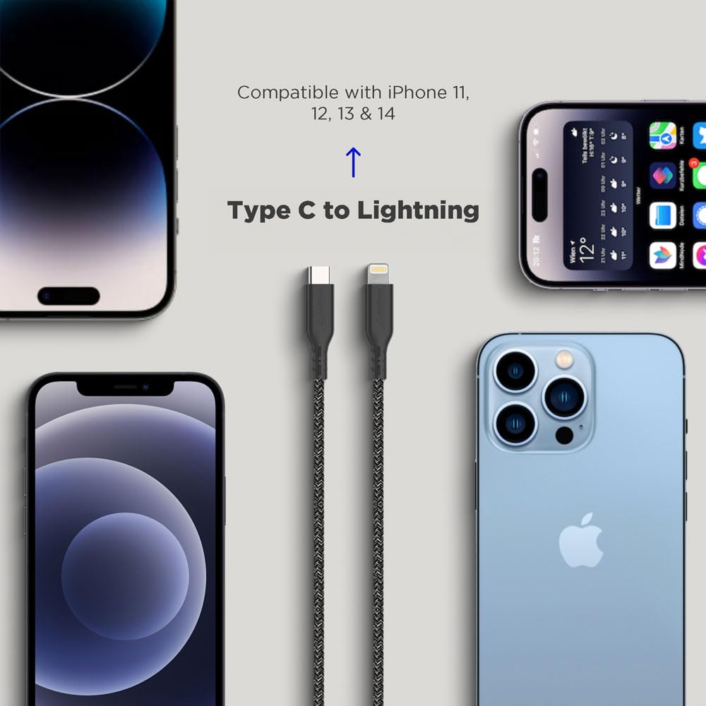Stuffcool ecolo Type C to lightning Sync & Charge Cable GRS Certified Recycled Plastic Data Cable