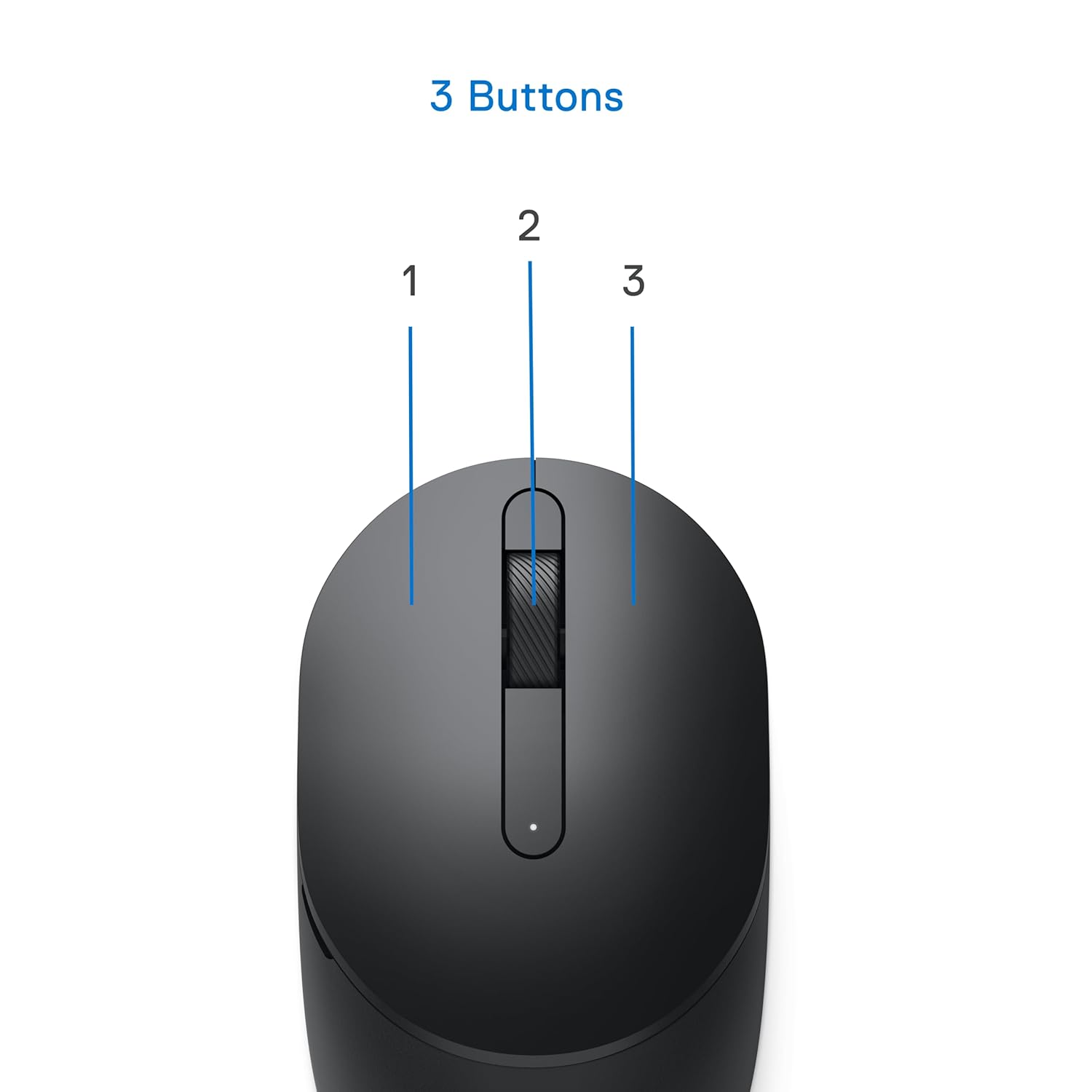 DELL MS3320W 1600 DPI, Multidevice connectivity through a toggle button,with On/Off switch Wireless Optical Mouse