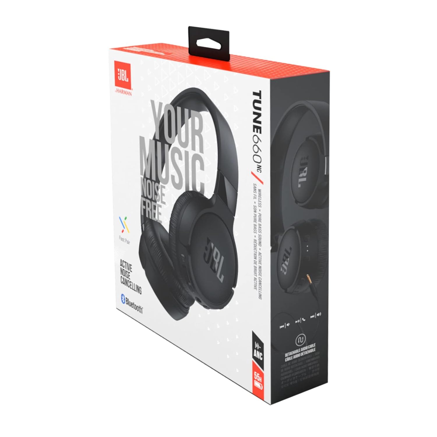 JBL Tune 660NC with 55 Hours of Battery Life and Active Noise Cancelling Bluetooth Headphones