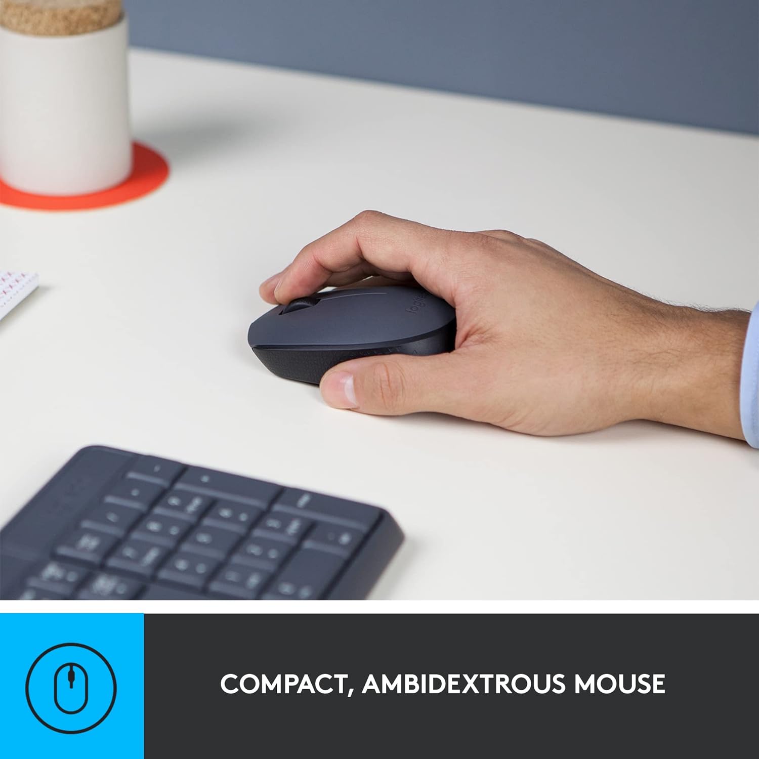 Logitech MK235 Full-Sized, 15 FN Keys, 3-Year Battery Life Combo Mouse and Wireless Laptop Keyboard