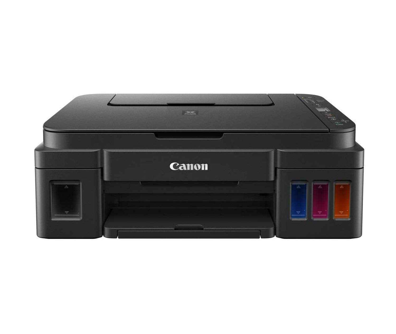 Canon PIXMA Mega Efficient G3012 Multi-function WiFi Color Ink Tank Printer (Color Page Cost: 0.21 Rs. | Black Page Cost: 0.09 Rs. | Borderless Printing) with 2 additional Black Ink Bottles (6 Ink Bottles Included)