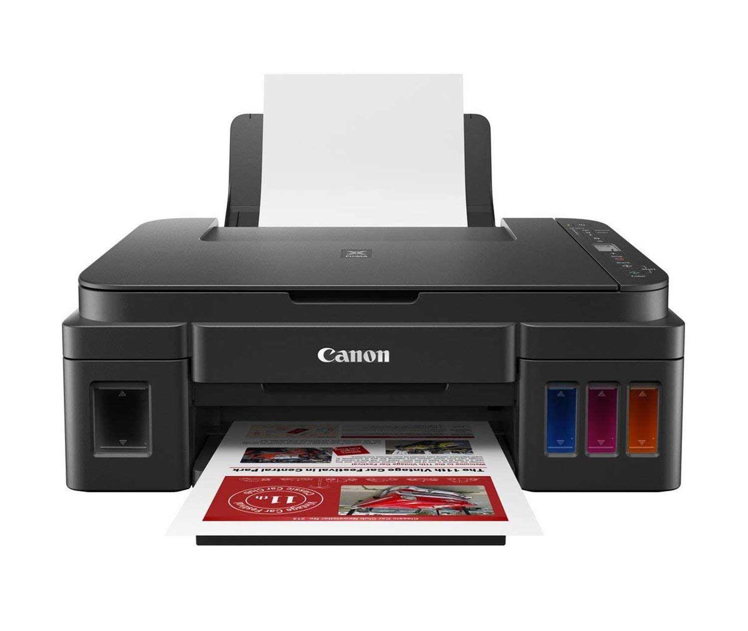 Canon PIXMA Mega Efficient G3012 Multi-function WiFi Color Ink Tank Printer (Color Page Cost: 0.21 Rs. | Black Page Cost: 0.09 Rs. | Borderless Printing) with 2 additional Black Ink Bottles (6 Ink Bottles Included)