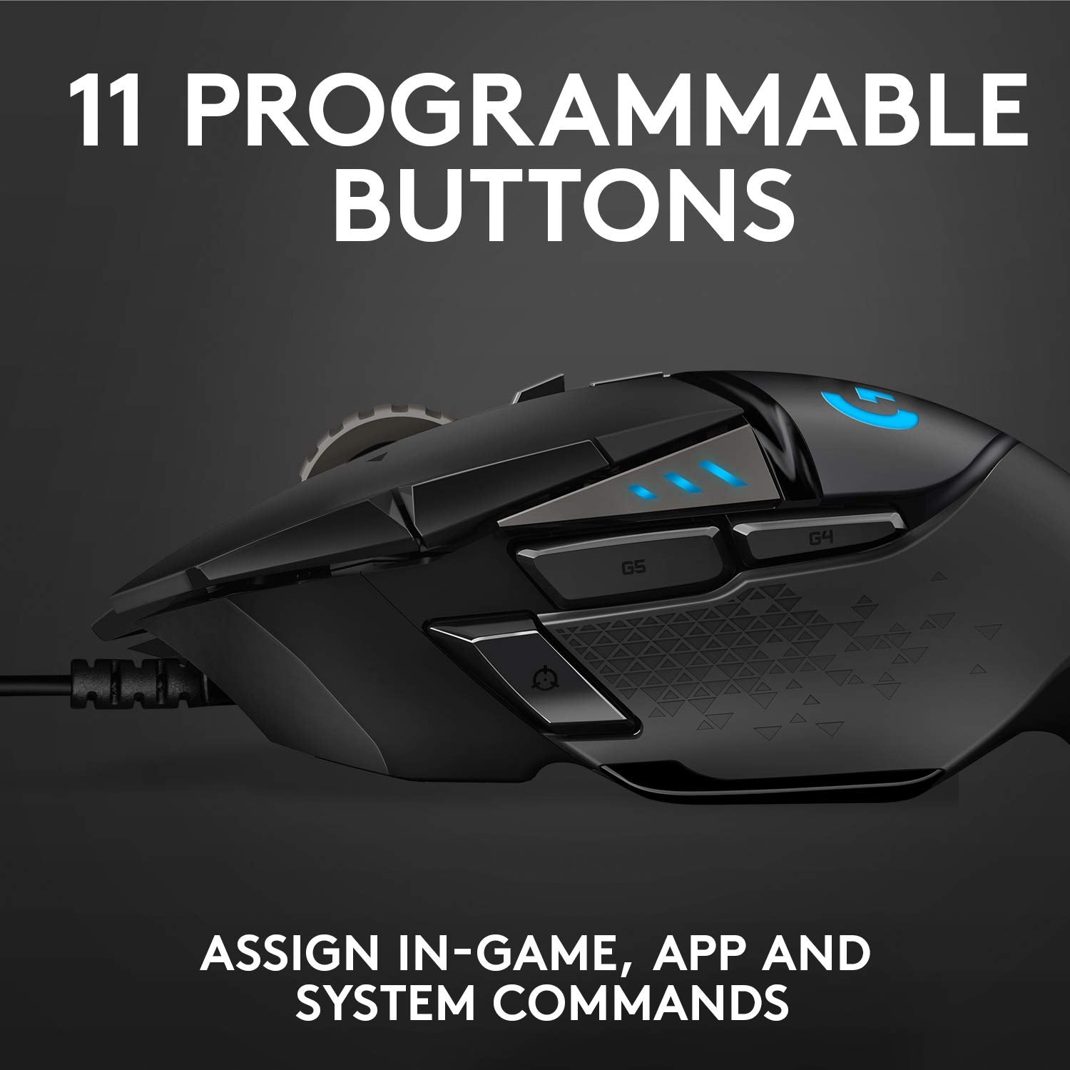 Logitech G502 Hero / Hero 25K Sensor, Adj DPI Upto 25600, RGB, 11 Programmable Buttons Wired Optical Gaming Mouse