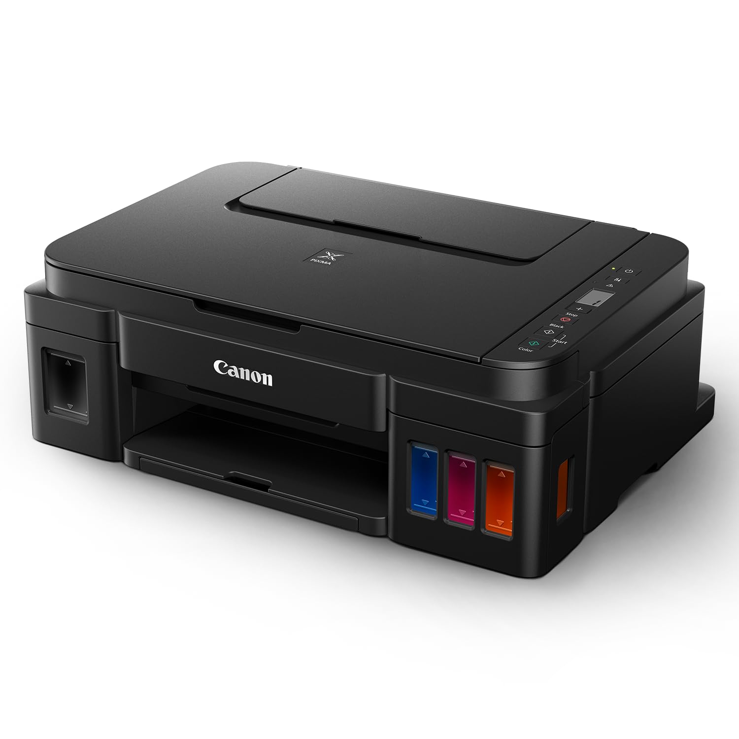 Canon PIXMA MegaTank/Ink Efficient G2012 Multi-function Color Ink Tank Printer (Color Page Cost: 0.32 Rs. | Black Page Cost: 0.09 Rs.) with 2 additional Black (6 Ink Bottles Included)