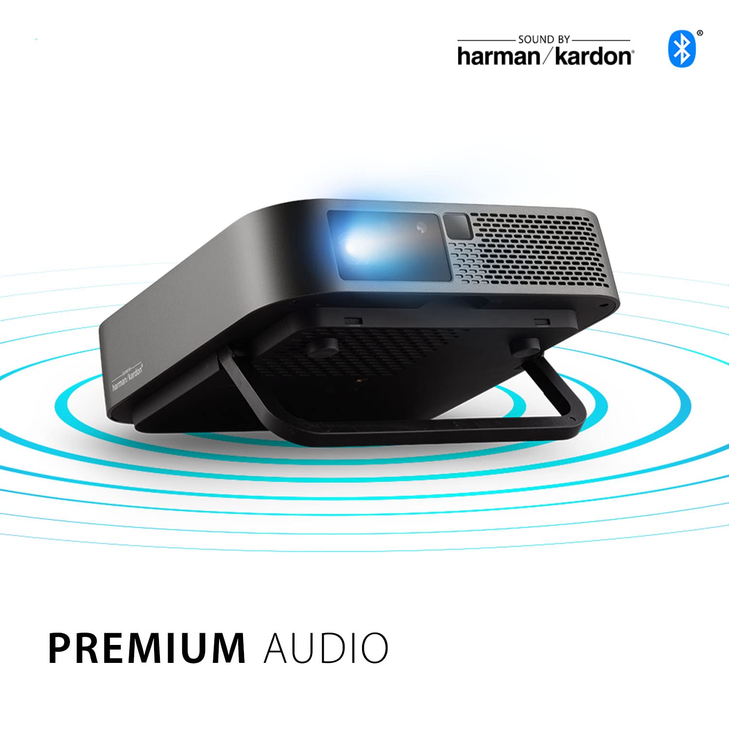 ViewSonic M2e (1000 lm) Portable with 1920X1080p Resolution, 100'' Maximum Display, Auto Focus+ WiFi+ Bluetooth+6W Harman Kardon Speaker, Bluetooth ,HDMI, USB Type-C Connectivity LED Projector