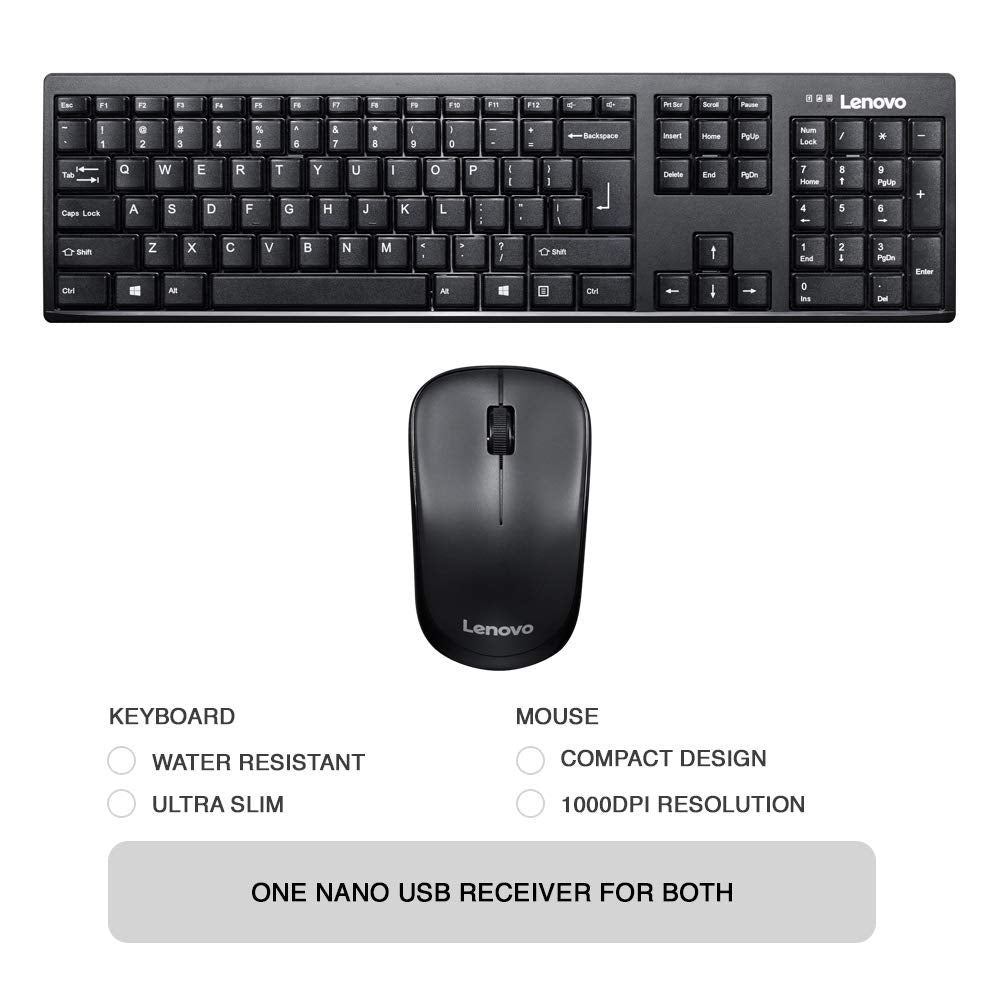 Lenovo KB MICE_BO combo 100 Eng Wireless Laptop Keyboard