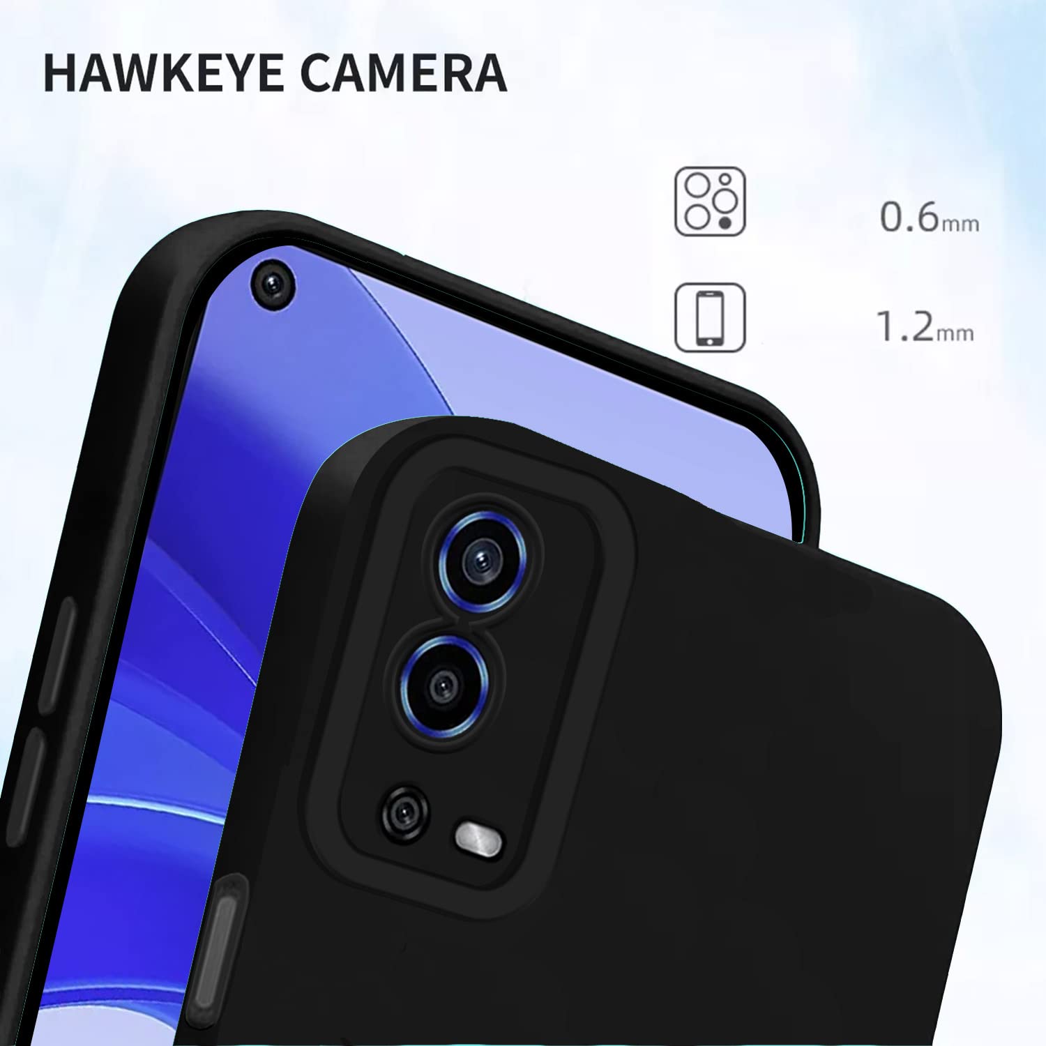 Protect Oppo A55 Back Cover Soft Matte Liquid Silicone TPU | Camera Protection | Shockproof Slim Back Case