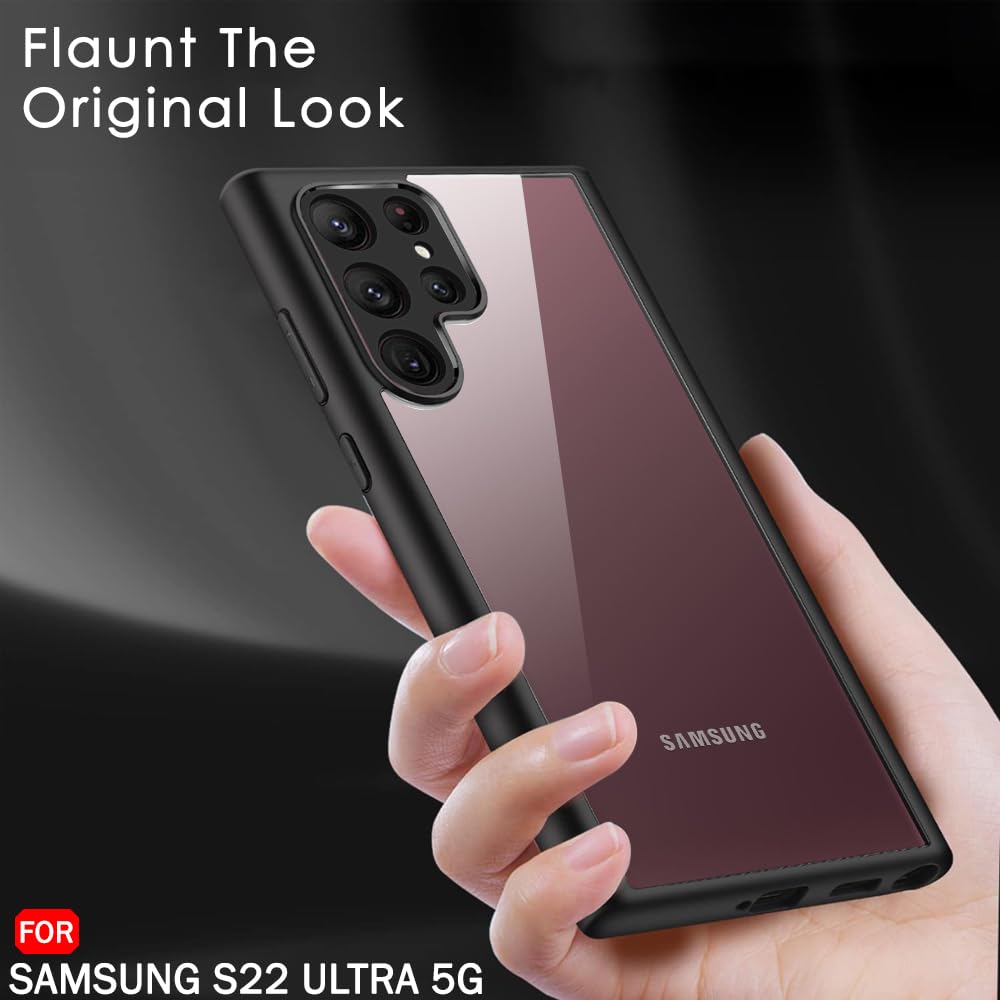 Protect Ultra-Hybrid Shockproof Back Cover Case for Samsung Galaxy S22 Ultra 5G | Camera Protection Bump | Hard Back Cover