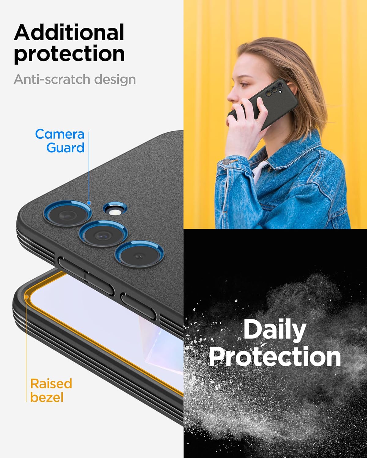 Spigen Essential Sand Blast Back Cover Case Compatible with Samsung Galaxy A35 5G (TPU | Matte Black)