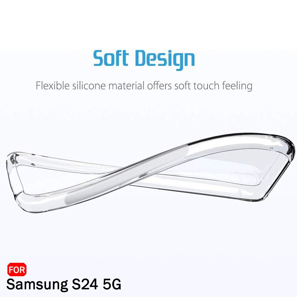 Protect Back Cover Soft Case for Samsung Galaxy S24 5G | Best Camera Protection | Inbuilt Dust Plugs & Anti-Slip Grip | Ultra Clear Slim Back Cover Case