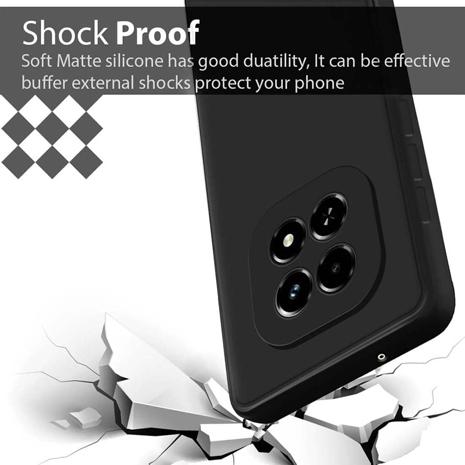 Protect Back Cover for Realme C63 5G | Matte Soft Silicon Flexible | Camera Bump Protection | All Side Shock Proof Rubberised Back Case