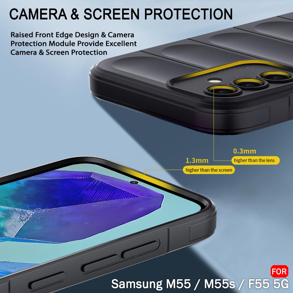 Protect Liquid Silicon Back Cover Case for Samsung Galaxy M55 / M55s / F55 5G | Shockproof Military Grade Protection