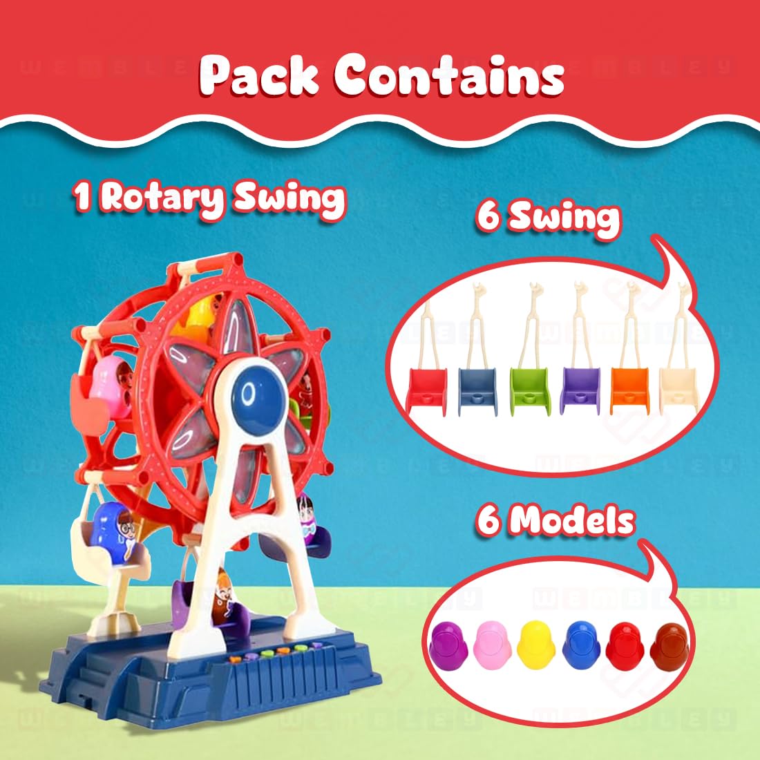 Wembley Giant Wheel Round Amusement Park Toy DIY Ferris Wheel Carnival Ride with LED Lights & Music