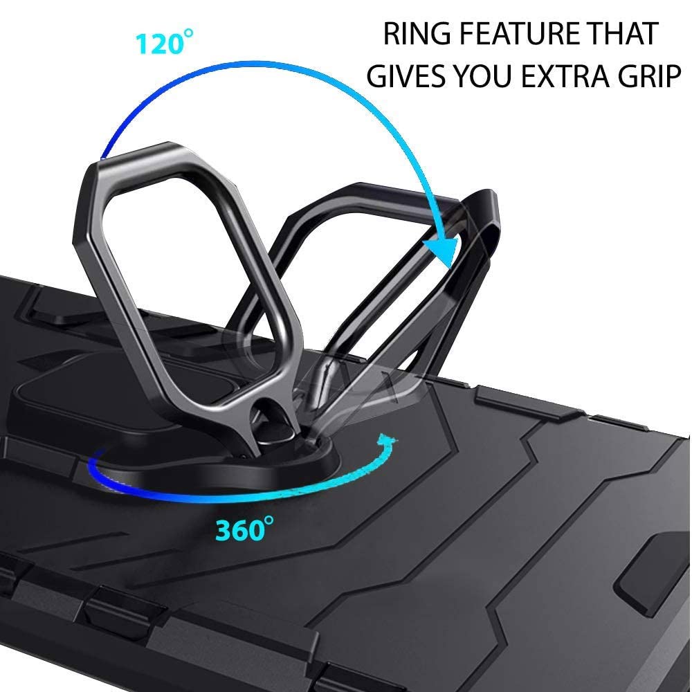 Protect Tough Armor Oppo Reno 6 Pro 5G Bumper Back Case Cover | Ring Holder & Kickstand in-Built | 360 Degree Protection Back Case Cover