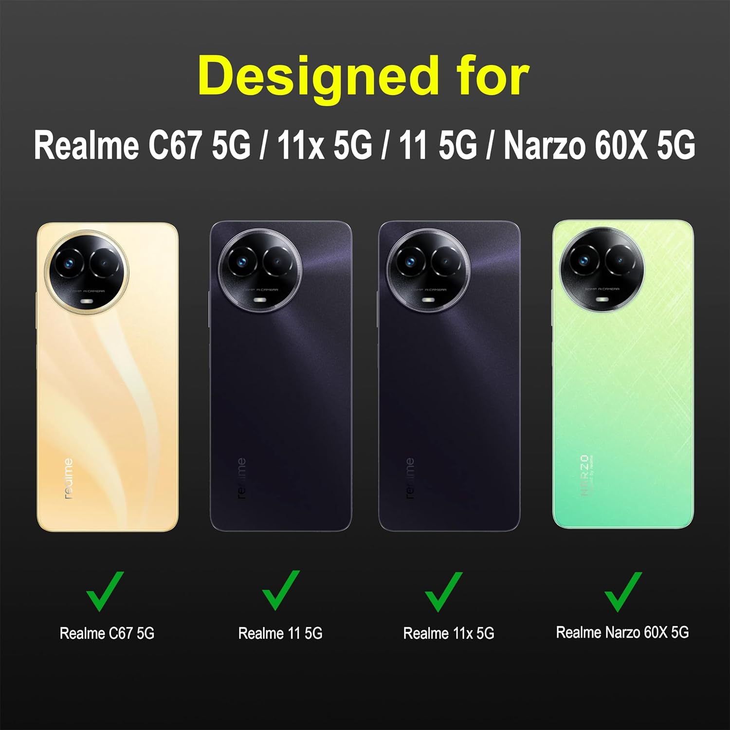 Portect Back Case Cover for Realme C67 5G | Liquid Silicon Case for Realme C67 5G with Camera Protection